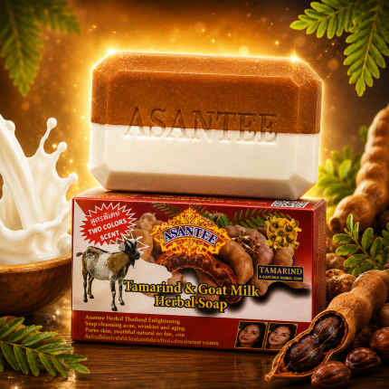 Asantee Tamarind & Goat Milk Herbal Soap Natural Brightening & Moisturizing Soap 125g