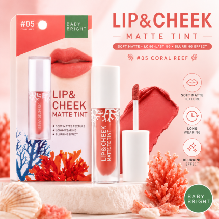 Baby Bright Lip & Cheek Matte Tint #05 Coral Reef